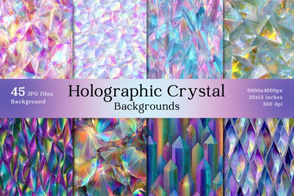 27 Holographic Crystal Backgrounds: Elevate Your Projects