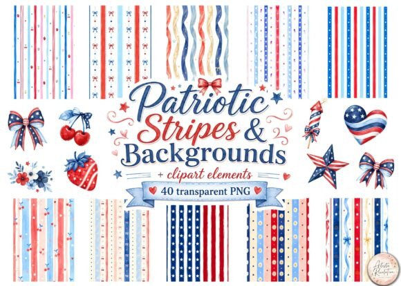 4th of July Stripes Backgrounds Bundle: Your New Go-To Patriotic Asset