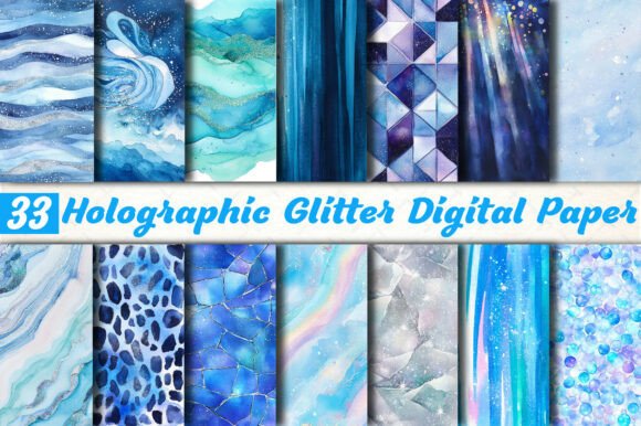 Blue Holographic Glitter Digital Paper: A Designer's Guide