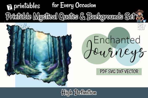 Enchanting Printable Mystical Quotes & Backgrounds for Creatives
