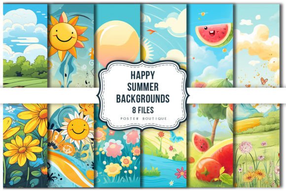 Happy Summer Backgrounds Pack: Your Ticket to Vibrant Design
