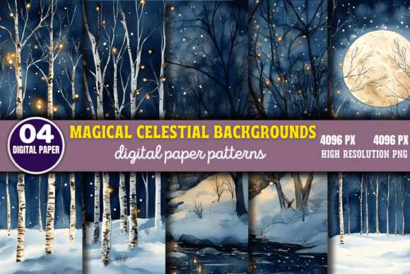 Magical Celestial Backgrounds: Your Mini Bundle for Cosmic Design