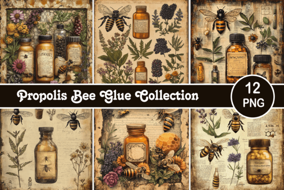 Propolis Bee Glue Collection: Nature-Inspired Backgrounds