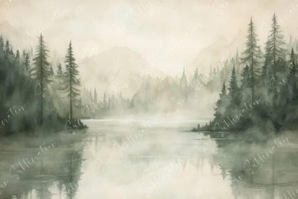 Serene Misty Lake Surrounded: Elevate Your Visual Projects