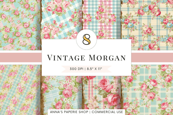 Shabby Chic Gingham Backgrounds: Retro Craft Charms