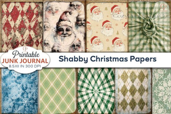Shabby Christmas Papers Junk Journal: Crafting Holiday Magic