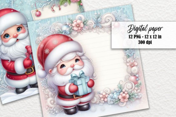 Unwrap the Magic of Santa Claus Winter Stationary Letter PNG