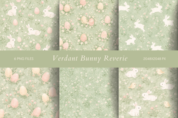 Verdant Bunny Reverie: A Spring Dream in Typography