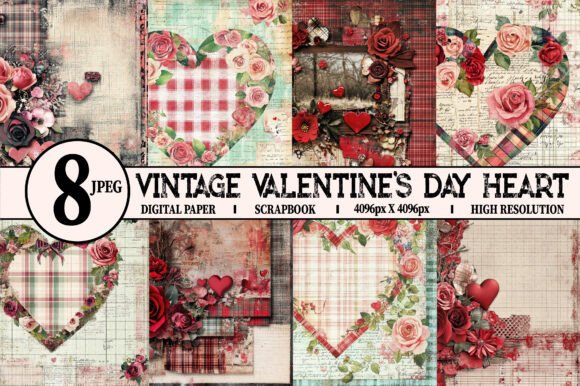 Vintage Valentine's Day Heart Papers 2: A Designer's Toolkit for Romance