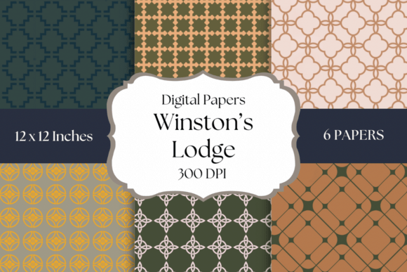 Winston’s Lodge Digital Papers: Crafting with Cozy, Rustic Charm